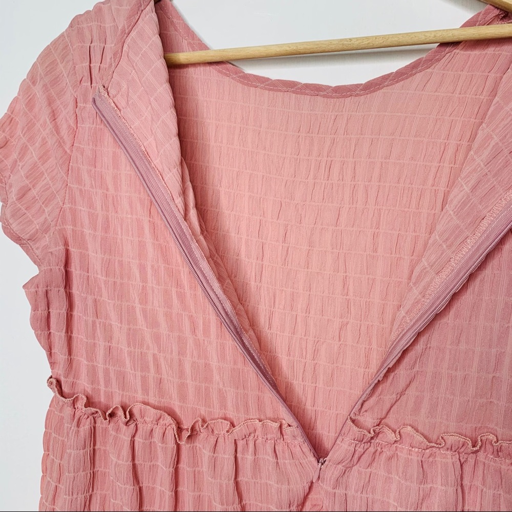 Pink Boho Ruffle Babydoll Top | L - Picture 8 of 11